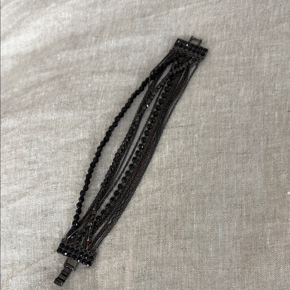 Lia Sophia Elegant Black Beaded Bracelet